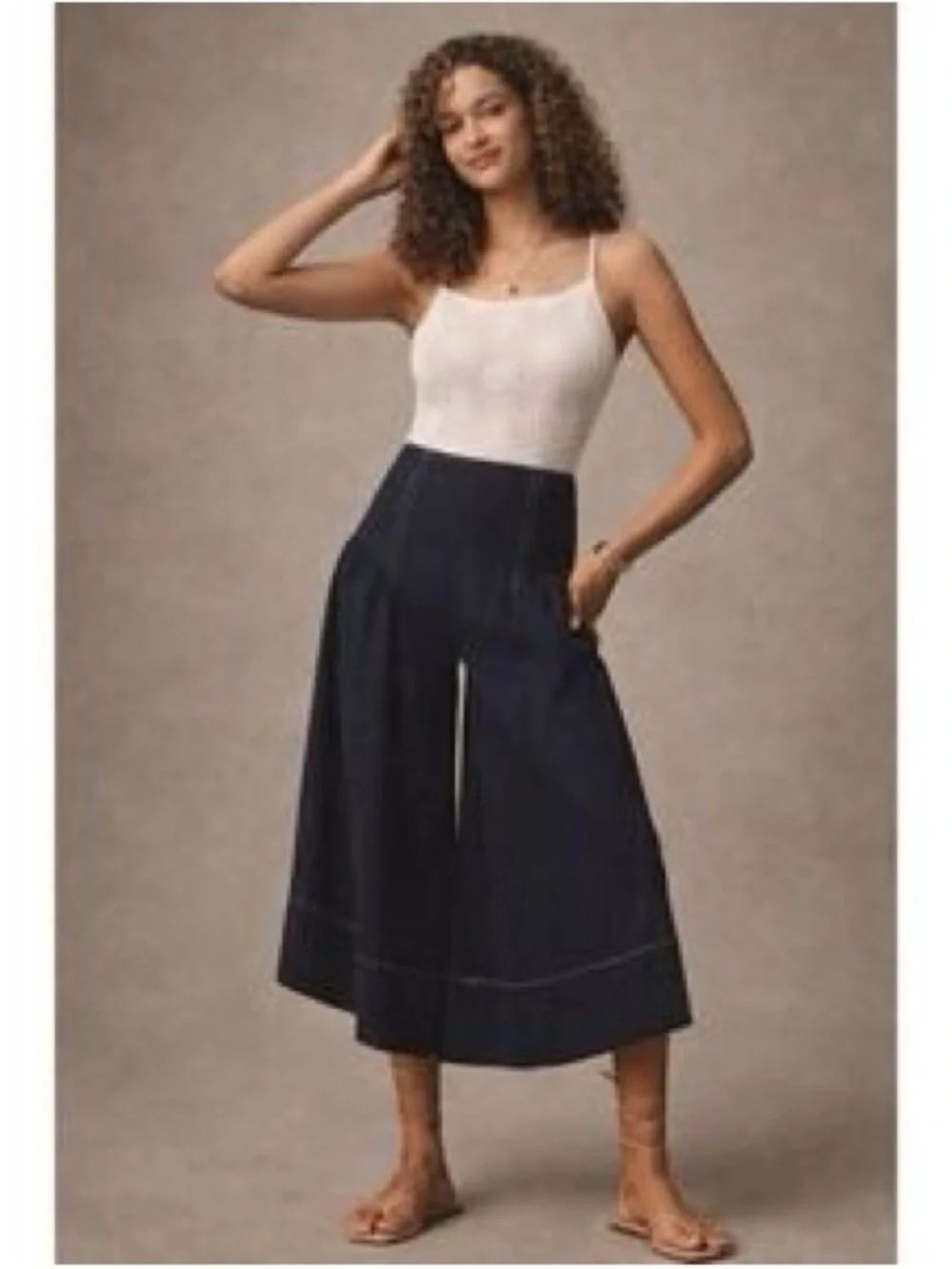 Anthropologie Linen Extended Waist Pants